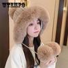 Шапка женская осенне-зимняя теплая вязаная шерстяная шапка милая дикая толстая теплая корейская версия плюшевой шапки Tide