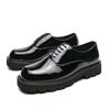 Мужская деловая кожаная обувь Внешнеторговая новая мужская повседневная кожаная обувь модная толстоподошвенная глянцевая свадебная обувь