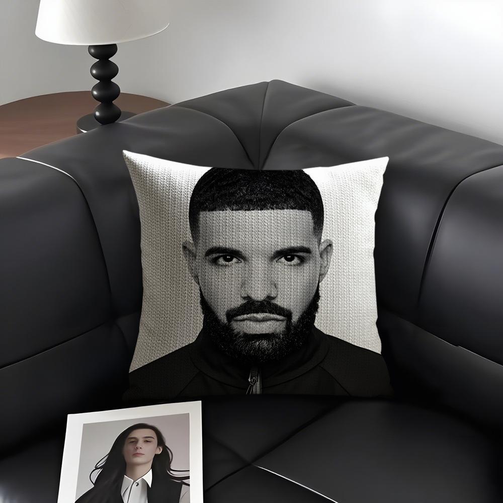 Чехол на подушку D-Drake Rapper Натуральный Лен Органическая Ткань Двусторонний Принт Диван Домашний Декор Подарок Наволочка