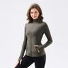 Women's Classic Stand Collar Yoga Sports Jacket - Elastic, Long-Sleeved Running & Fitness Top