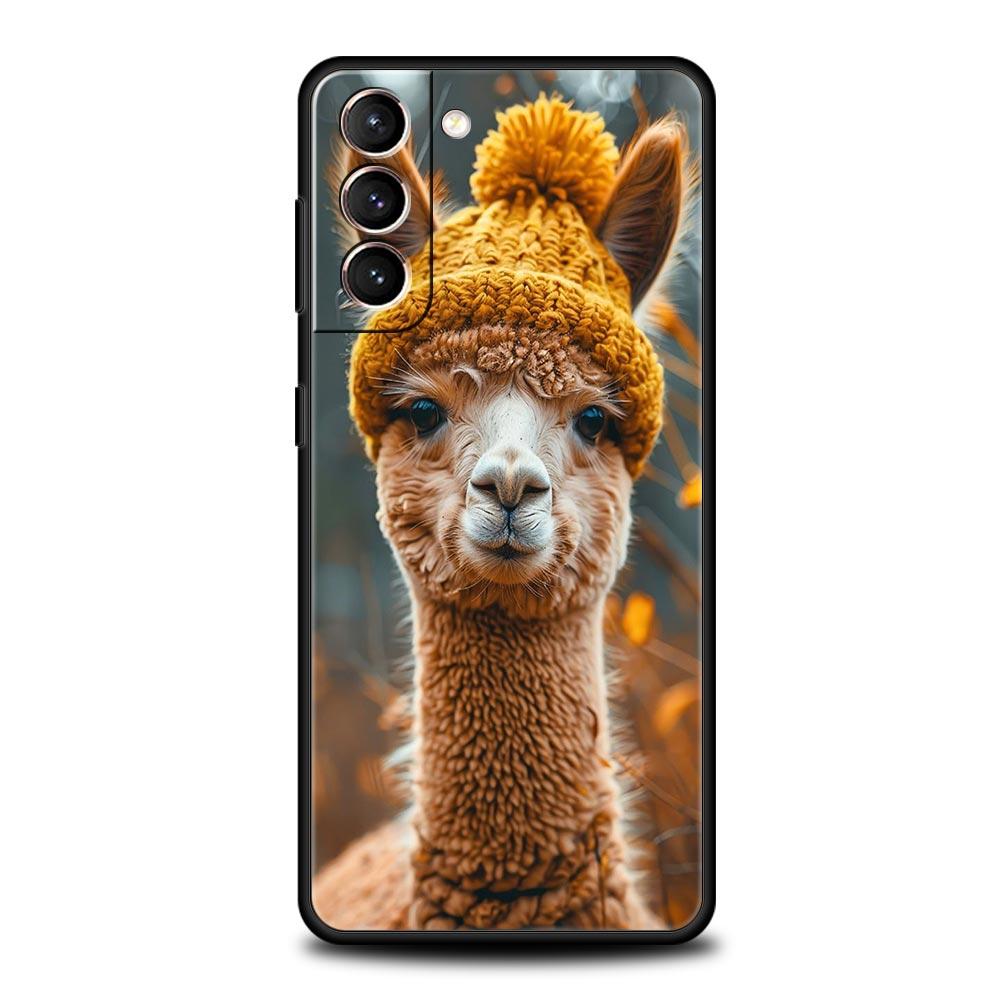 Чехол для телефона Samsung Galaxy S24 S23 S22 Ultra S20 S21 FE 5G S10 S9 Plus S10E S8 S7 Edge Мягкий чехол Кавайная альпака милая