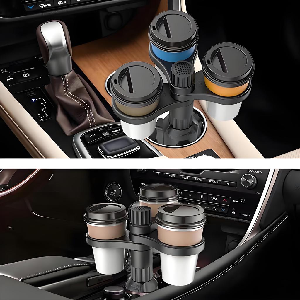 Universal 360° Rotating Cup Holder Expander, Adjustable Car Drink Adapter for Oversized Cups Fits Most Vehicles