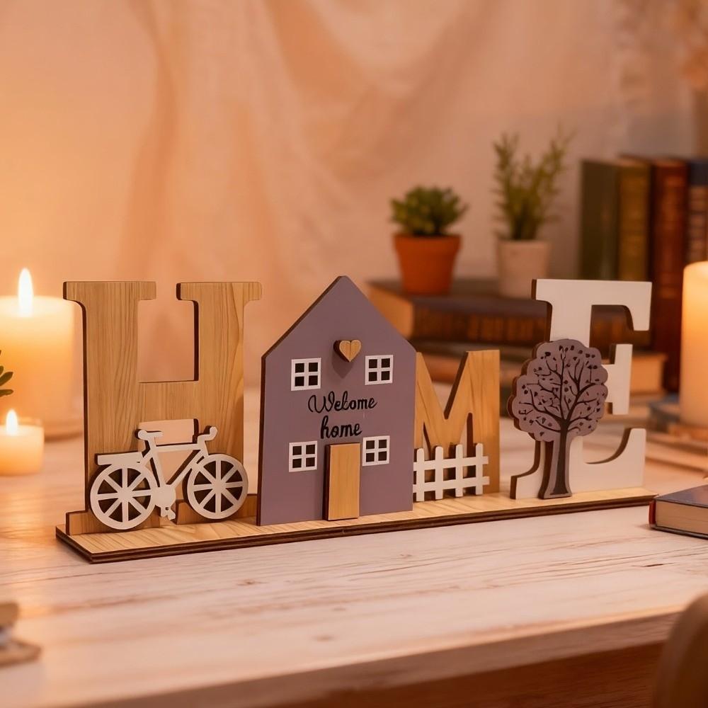 Деревянное украшение HOME Простой дизайн Деревянная доска с буквами Модные изделия из дерева Свадебное украшение