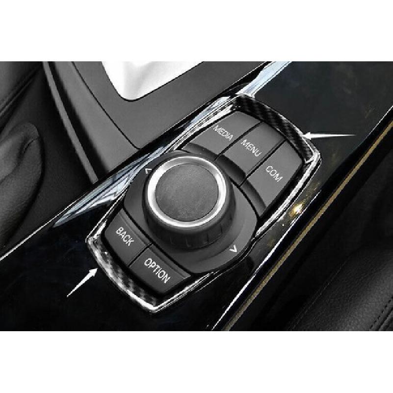 For BMW X1 X2 F48 2016- Carbon Fiber Center Console Multimedia Frame Trim