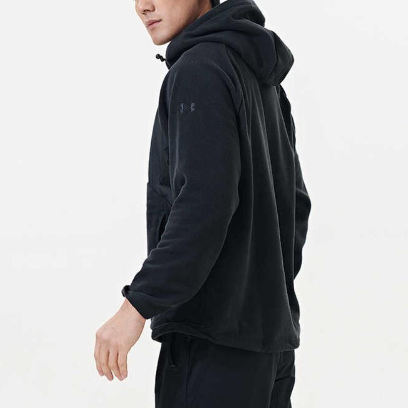 Under Armour Solid Color Hooded Fleece Pullover Sweatshirt Men Sweatshirt Black 1378981-001