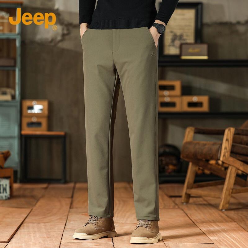 JEEP Men's Fall Casual Straight-Leg Softshell Trousers