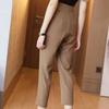 Leisure Women's Spring and Autumn 2024 New High Waist Zipper Button Pocket Straight Slim and Versatile Solid Color Radish Pants