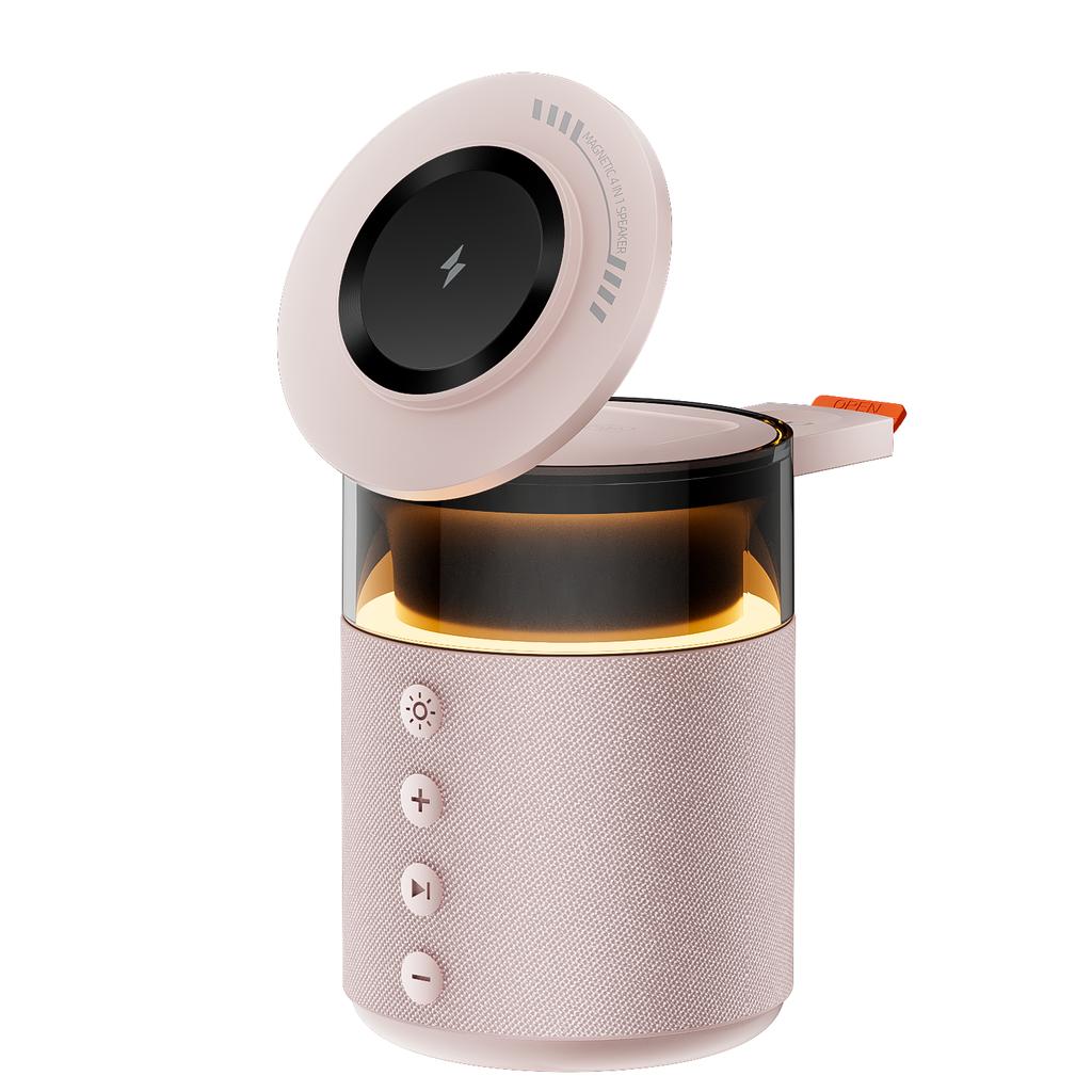 3 in 1 Magnetic Wireless Charger Night Light Speaker For iPhone 17~12 Pro Max Apple Watch 10 9 8 7 AirPods 4/3 Pro Fast Charging