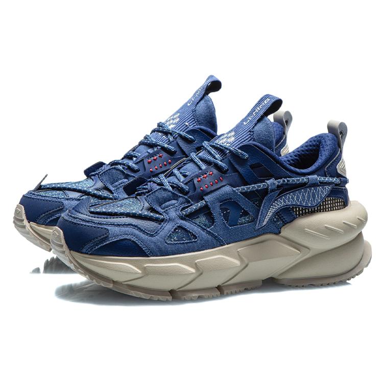 Li Ning Удобные и модные беговые кроссовки мужские темно-синие ARLR009-3