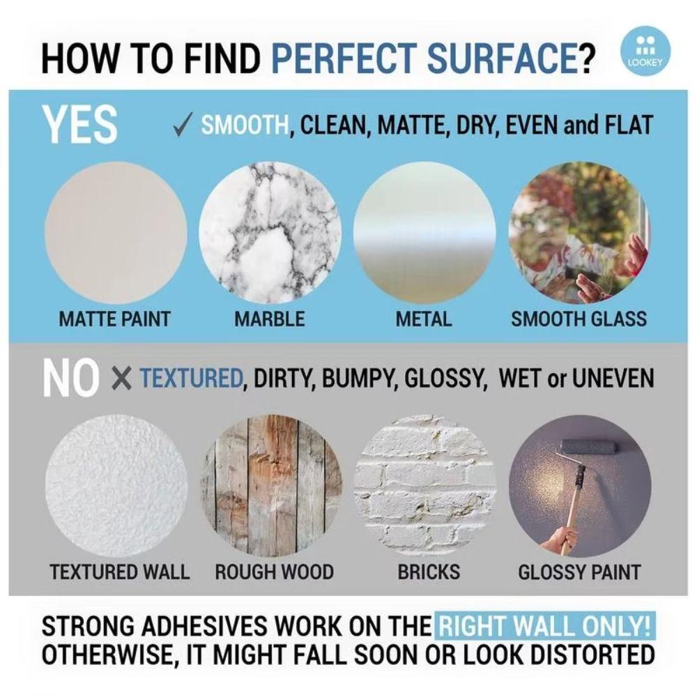 Firm Secure Paste Puzzle Mirror Growth Chart Foldable Design Height Measurement Tool  For Wall