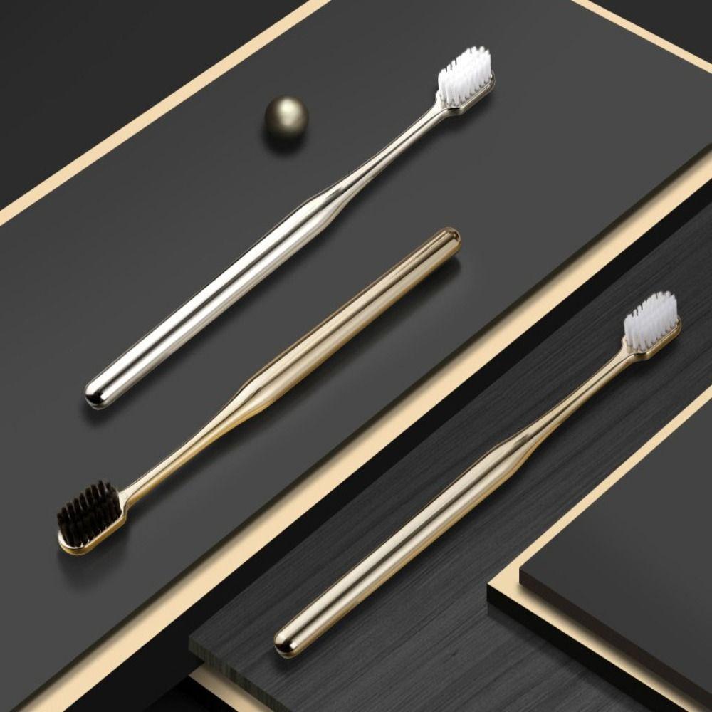 Gold Silver Soft Toothbrush Electroplate Dental Brushes Luxury Adult Tooth Brush Men