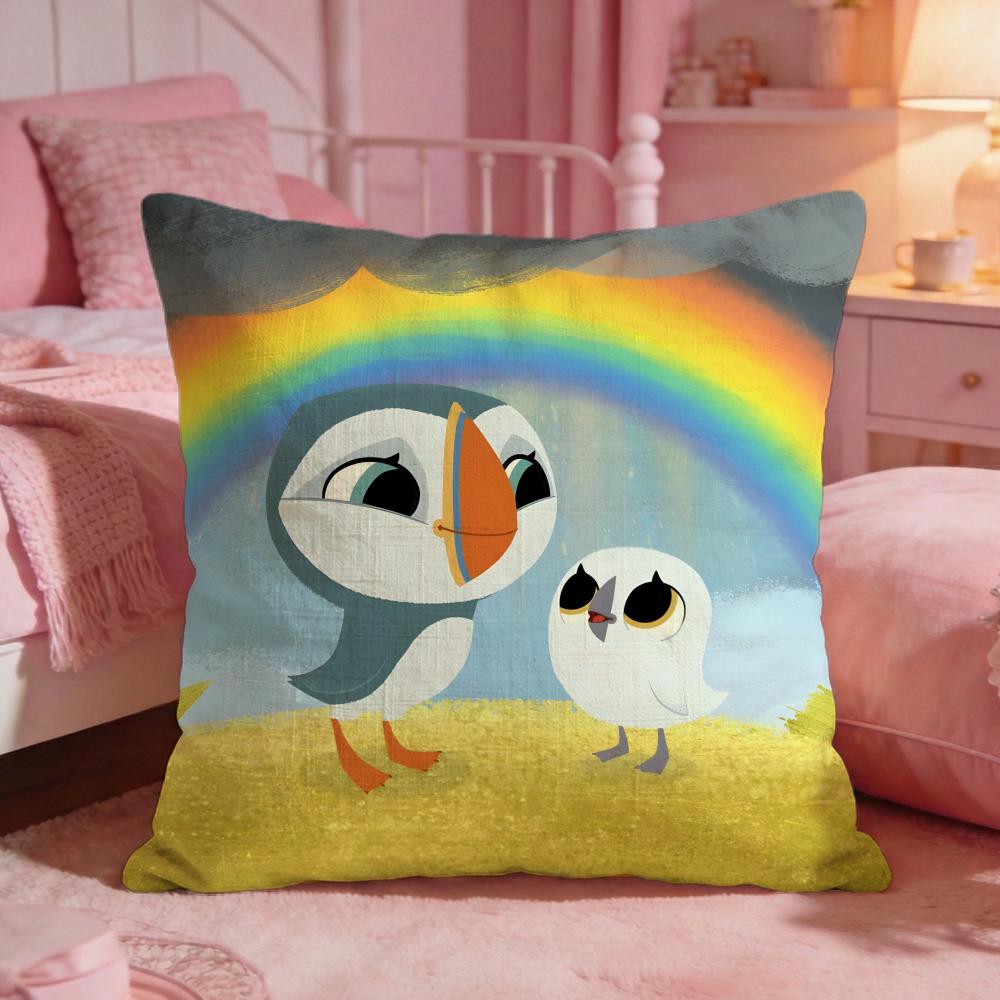 Cute Anime PPuffin Rock Cushion Cover Premium Comfort Reversible Pillow Cove Two In One Design For Any Room Car Interior