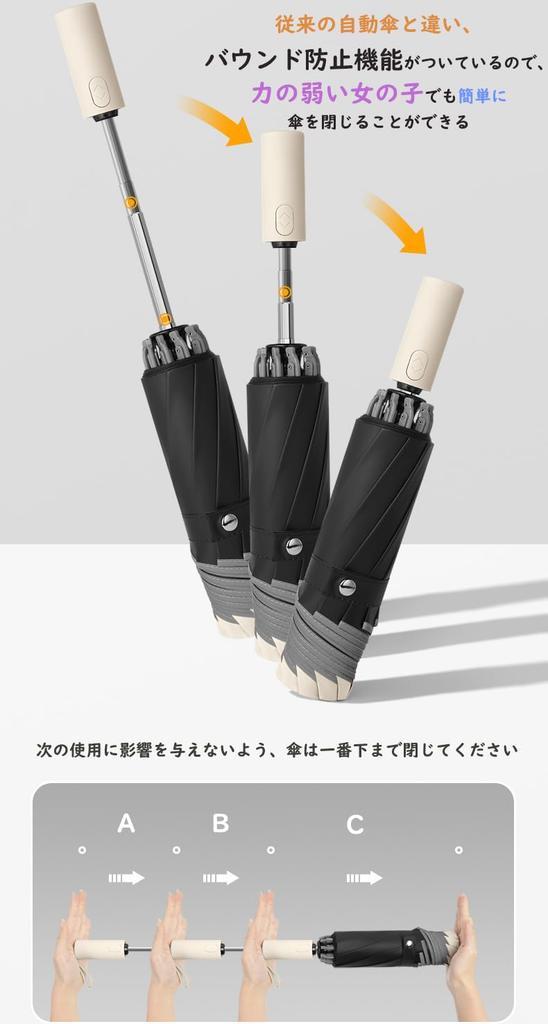 Складной зонт с обратным сложением, высокая плотность 310T, безопасная конструкция для предотвращения автоматического открытия и отражения УФ-излучения от стекла, ветра, дождя и солнечного света