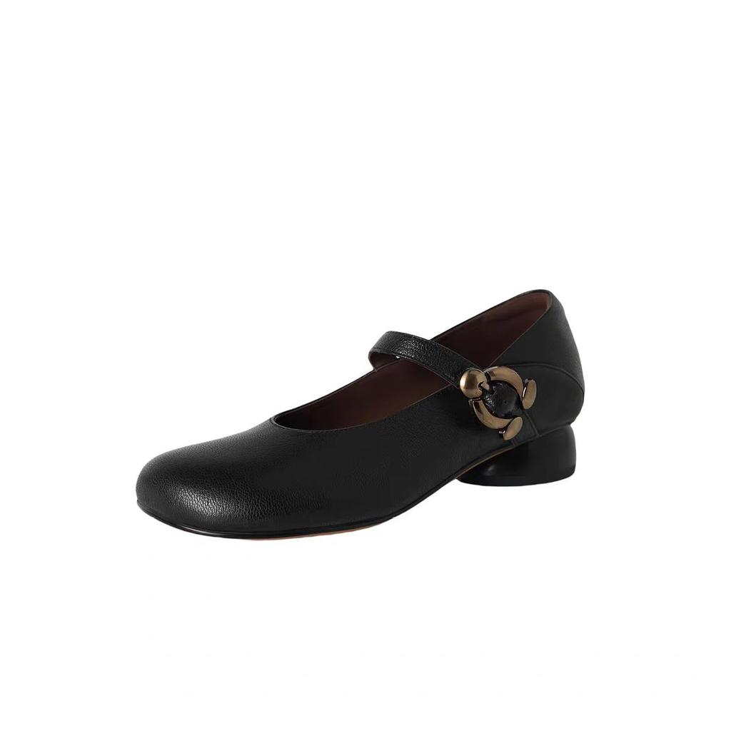 Модные туфли Мэри Джейн на низком каблуке, с мягкой подошвой, с новым круглым носком и неглубоким вырезом, в зарубежном стиле, женские туфли-лодочки