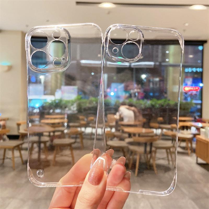 Противоударный прозрачный чехол-бампер для телефона Iphone 13 12 11pro Max Xr, защитная задняя крышка без боковой рамки, прозрачные чехлы для Iphone13