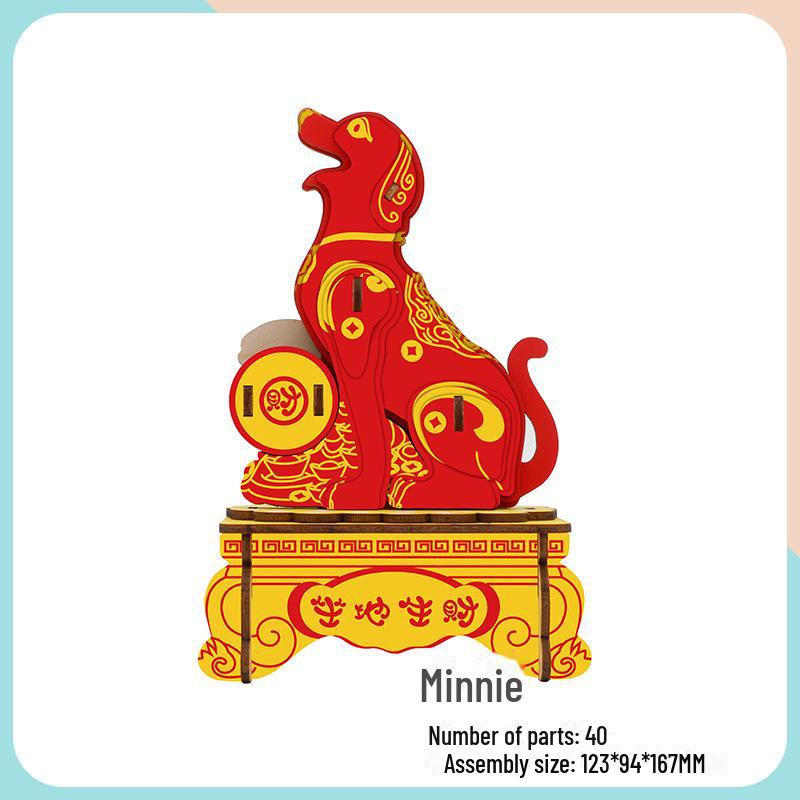 Милые животные DIY 3D деревянная головоломка для детей