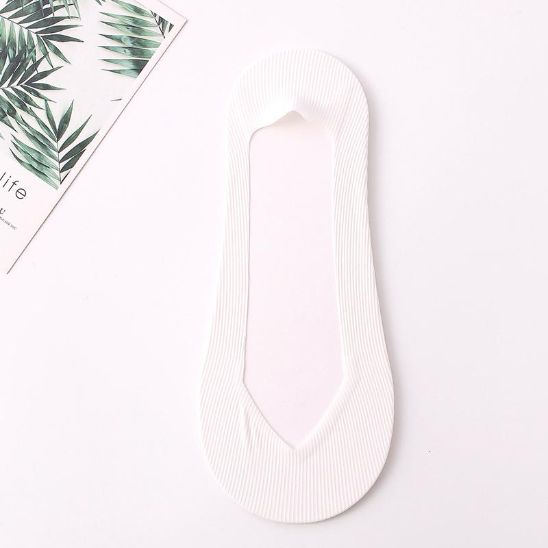 Летние женские тонкие носки-тапочки, силиконовые противоскользящие носки, однотонные бесшовные невидимые мягкие носки из ледяного шелка