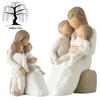 Ива Тихо Дерево Фигурка Мать Держит Ребенка Украшения Дом Стол Подарок 13см