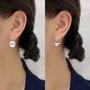Circular Heart Asymmetric Drop Earring VIintage Thai Silver Smiling Face Earrings For Women Jewelry