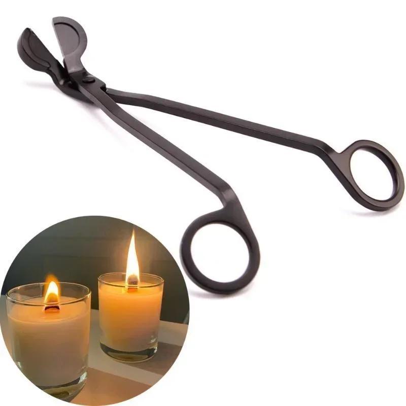 Hot Sale Sliver 18CM Stainless Steel Candle Wick Trimmer Oil Lamp Round Head Candle Core Shears Handmade Tools Candle Accessory