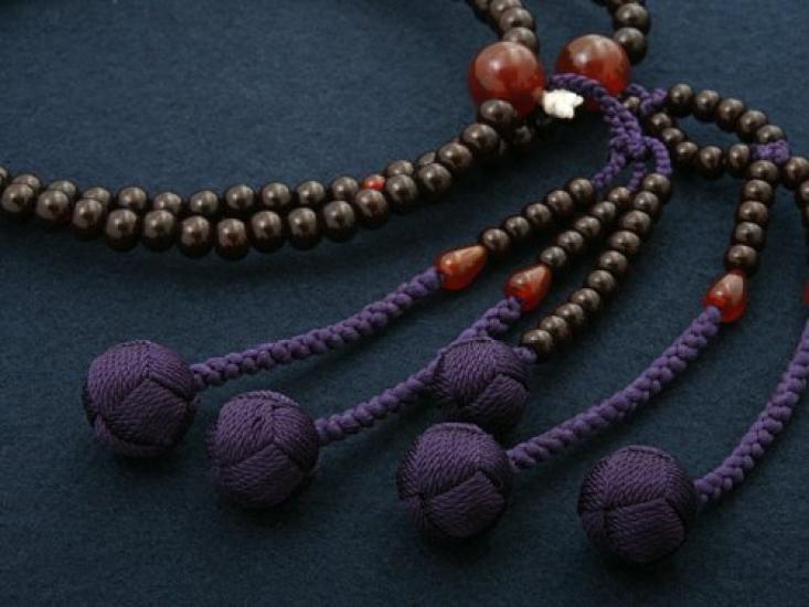 Киотский буддийский алтарь Хаяси молитвенные четки секта Нитирэн Shake 0 палисандровый агат фиолетовый темно-синий кисточка официальная церемониальная сумка Киотские молитвенные четки (Для