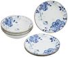 Sanrio Kitty Blue Rose Plate and Bowl Set of 6 307743 "Hello Kitty" (Sometsuke) (Gift Boxed)