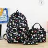 Women's Backpack Three-Piece Set Rainbow Print Student Schoolbag Large Capacity Backpack