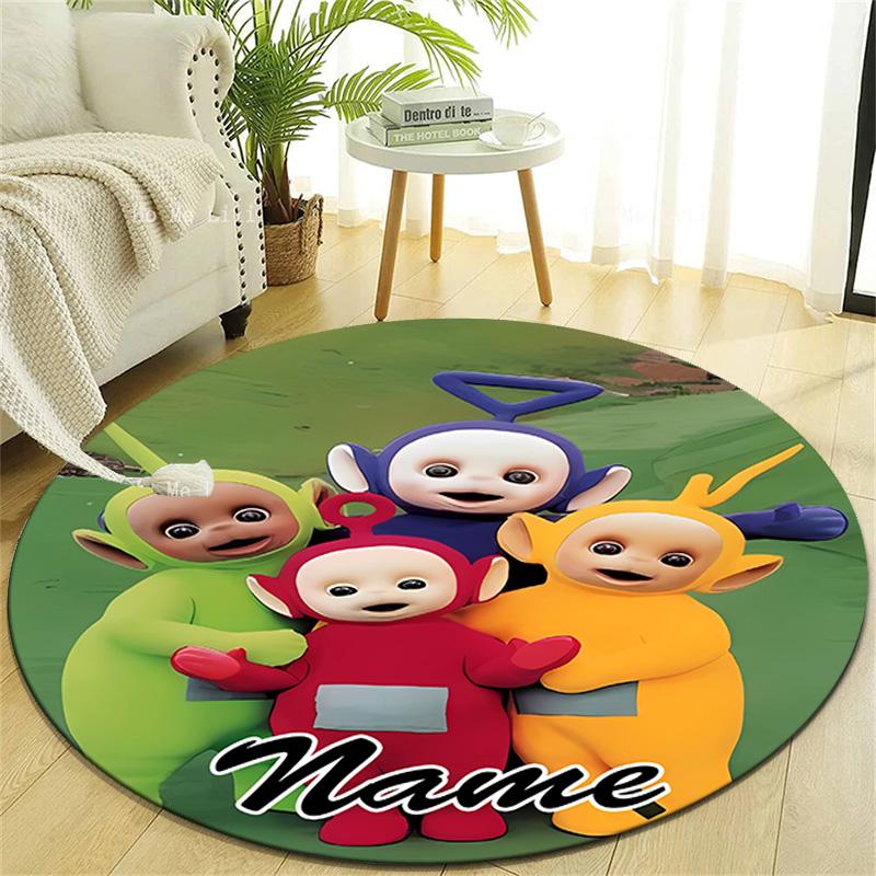 Personalized T-Teletubbies Round Chair Office Rug - Perfect for Mat, Office Chair & More - Ideal Gift for Birthdays and Holidays