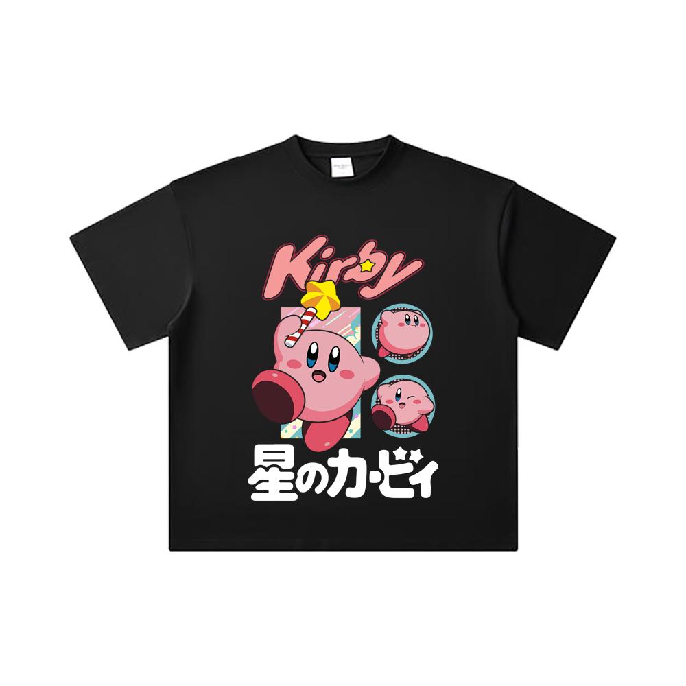 260 GSM Double Yarn 32 Count 100% Cotton Pokemon V7 Kirby Print Unisex Heavy Cotton T Shirt