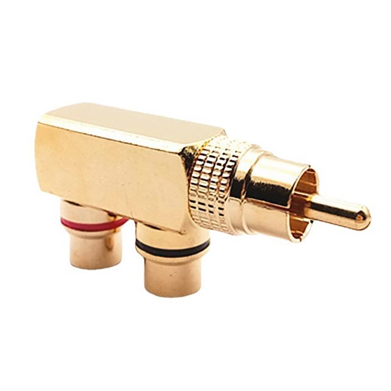 Позолоченный AV аудио разветвитель штекер RCA адаптер 1 штекер на 2 гнезда F разъем инструмент