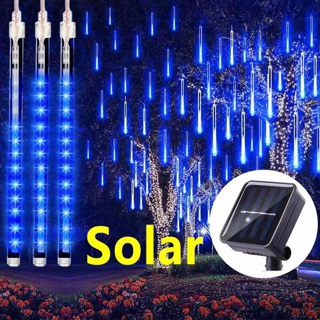 30/50 см Солнечный светодиодный метеоритный дождь Праздничный светильник Водонепроницаемый Сказочный садовый декор Уличная светодиодная гирлянда Рождество