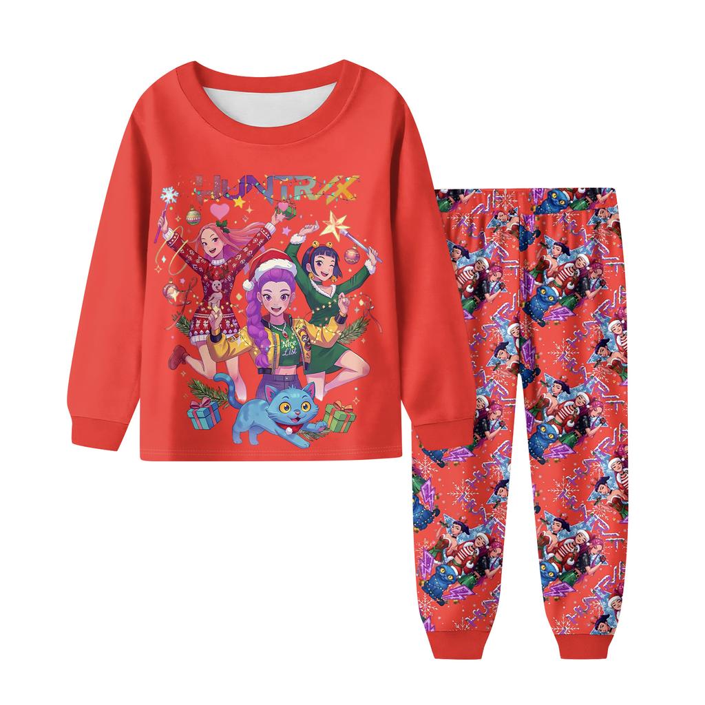 Children's Fashion Suit Skirt Round Neck Long Sleeve Top Pants