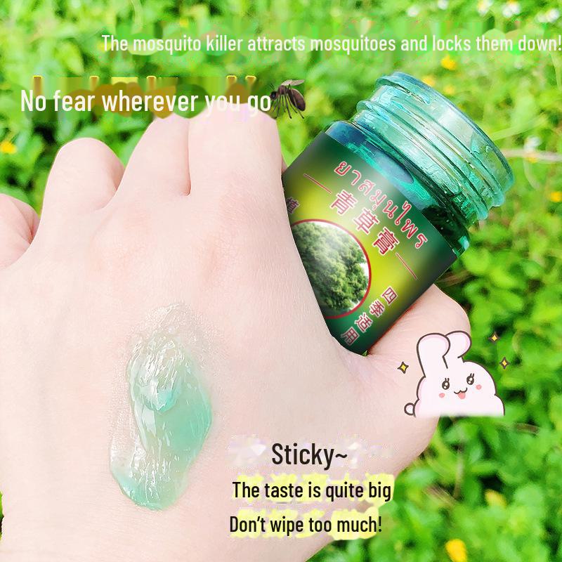 Универсальный тайский зеленый травяной крем: Освежающее средство от комаров для всех возрастов и сезонов, идеально подходит для использования в помещении и на открытом воздухе.