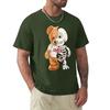 Футболка Hello Skeleton Teddy Bear Футболка Harajuku с коротким рукавом 100% хлопок Графика Футболка Топы