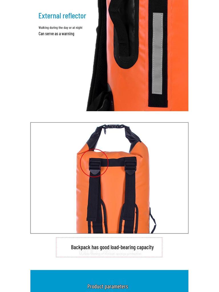 MARJAQE1616 Водонепроницаемый рюкзак на два плеча для каньонинга - 40 л Профессиональное снаряжение для приключений на открытом воздухе