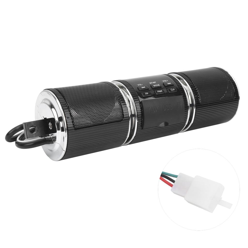 Motorcycle Stereo Speaker Bluetooth MP3 Audio Handlebar Player Waterproof High Sound QualityBlack