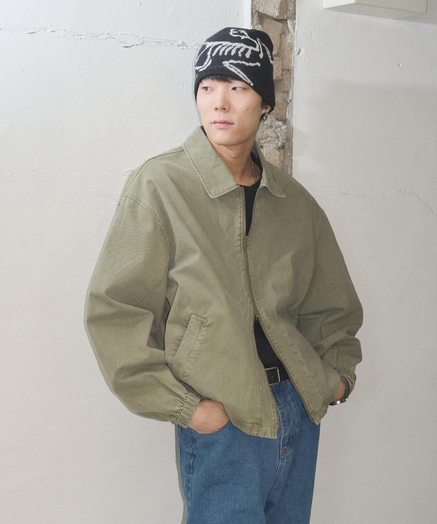 Черный Blouson Оверсайз Black Moment Signature из стираного хлопка 2-в-1 [Хаки]
