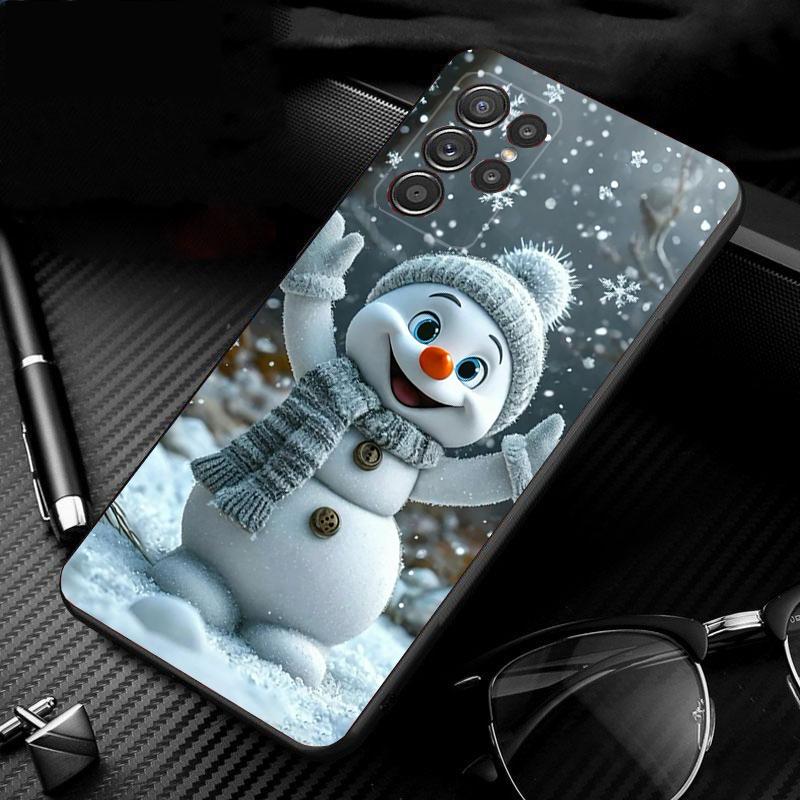 Phone Case For Samsung Galaxy S25 S24 S23 S22 S21 Ultra S24 S23 S22 S21 S25 Plus S24 S25 FE Cute Snowman Christmas