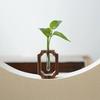 Test Tube Shape Solid Wood Flower Vase Vase Ornaments Wooden Stand Hydroponic Flower Vessel Clear Glass Vase
