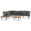 VidaXL Garden Lounge Set 4 Pcs with Cushions Solid Acacia Wood