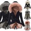Luxurious Women Faux Fur Collar Hooded Parka Jacket For A Warm Winter