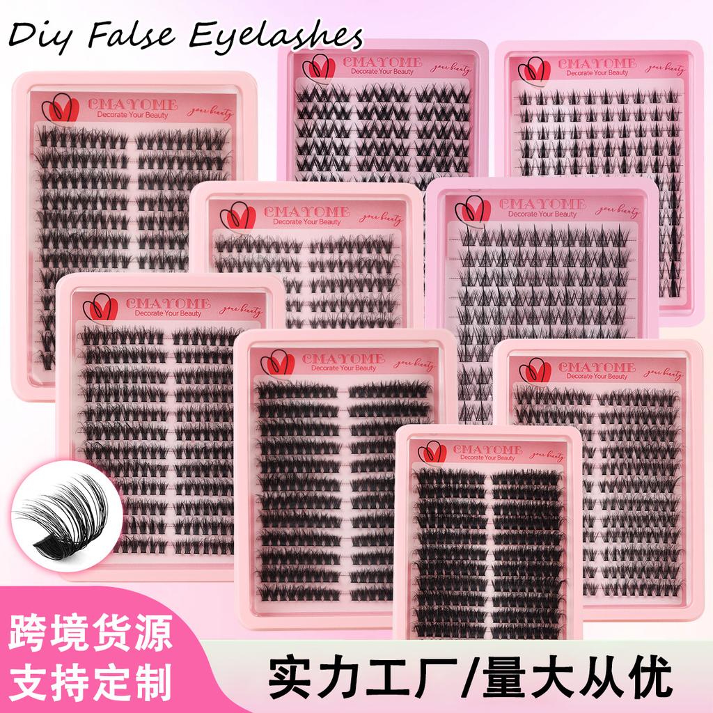 Soft & Natural Segmented False Eyelashes - C Curl, Subtle European/American Style. Choose Your Look for a Big Eye Effect.