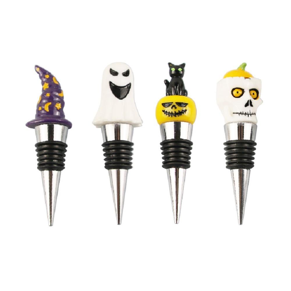 4PCS Colorful Wine Bottle Stopper Aluminum Alloy Resin Bottle Plug Beverage Bottle Wine Bottle