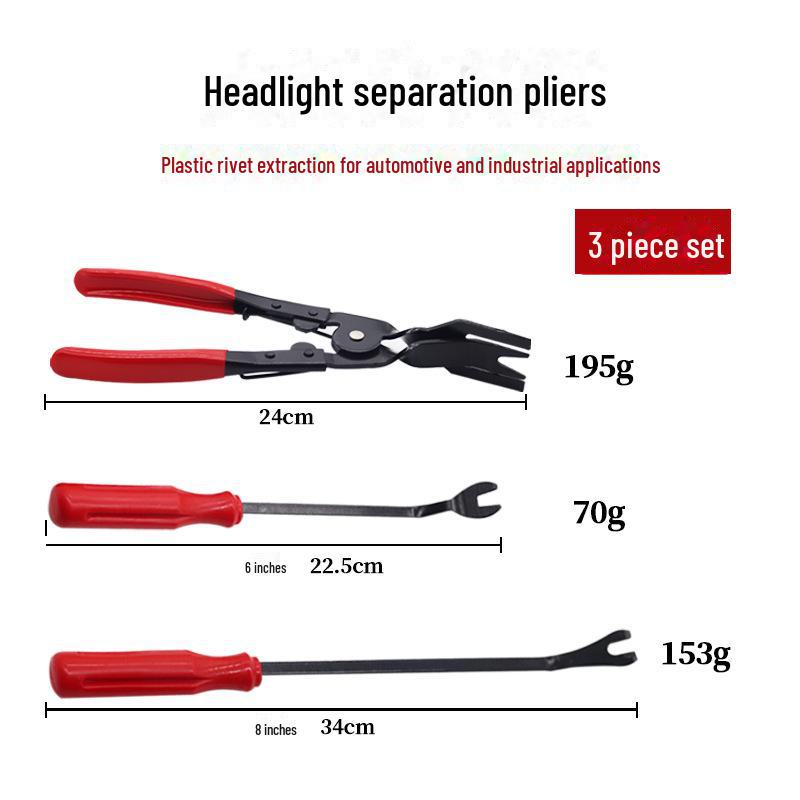 Набор инструментов для фиксации фар и дверных панелей автомобиля - 3 предмета