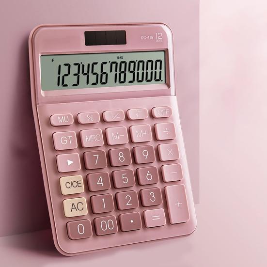 Механический калькулятор 12-разрядный Большой ЖК-дисплей Большие кнопки Легко нажимать