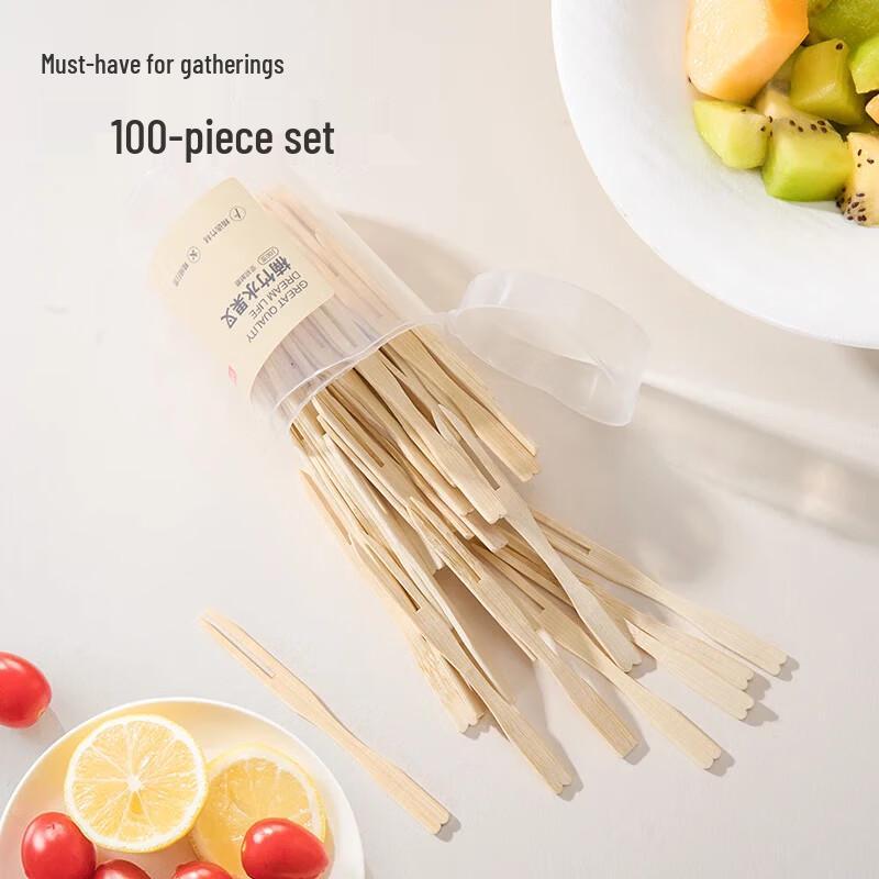 Natural Bamboo Disposable Fruit Forks