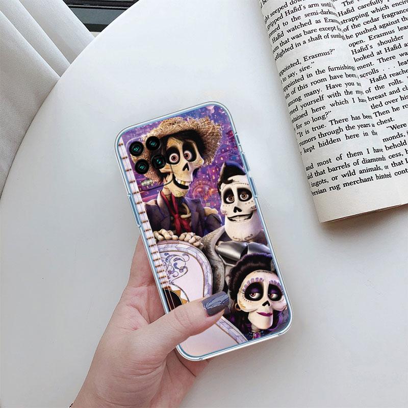 Disney Coco Transparent Phone Case for Motorola Moto Edge 20 30 40 50 S30 Fusion Ultra Pro Neo Lite