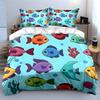 Whimsical underwater fish dance. Bedding sets Duvet covers Pillowcases(1* Duvet Cover 2* Pillowcases without duvet insert)