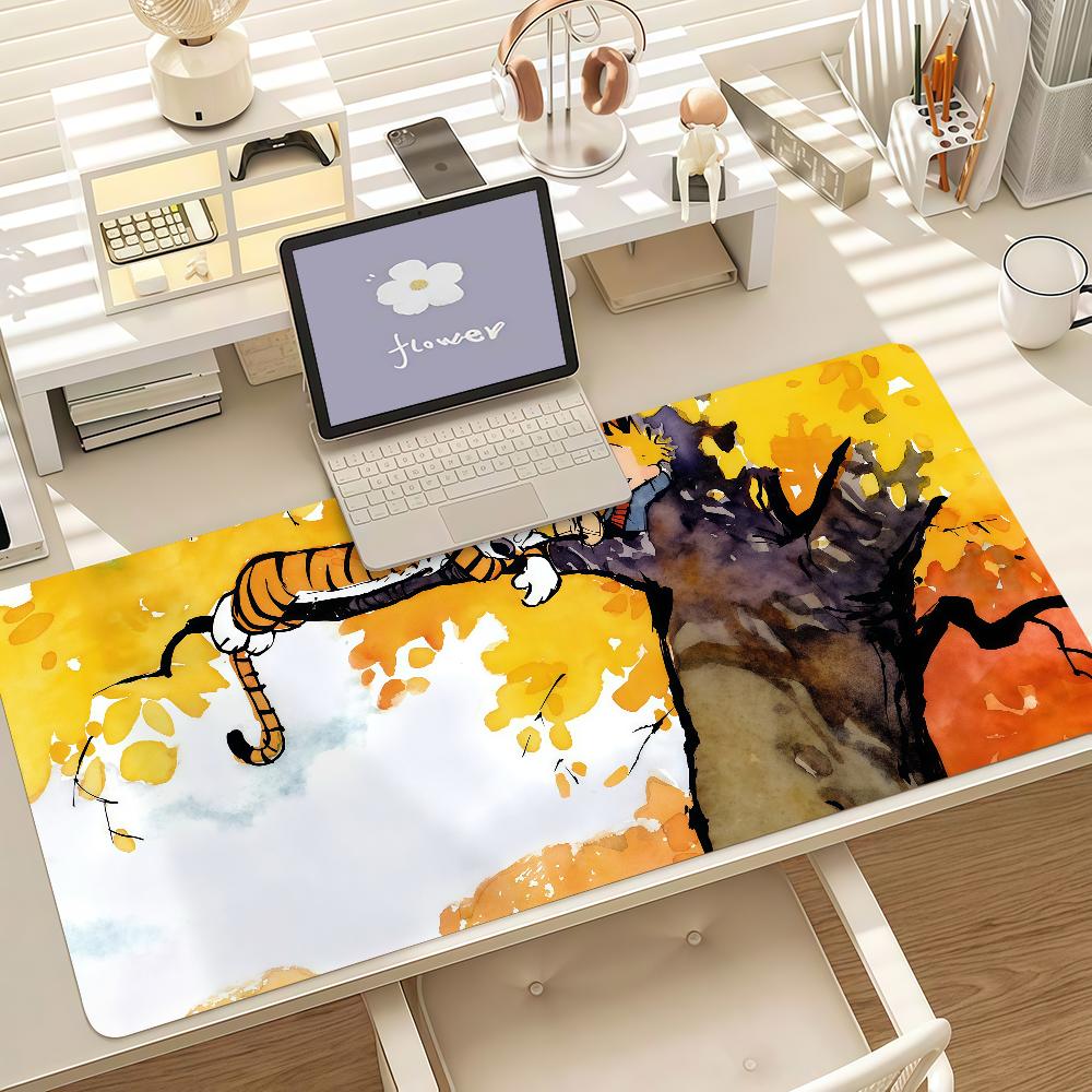 Fairy Tale Books C-Calvin And H-Hobbes Mouse Pad Anti Slip Rubber Edge Locked Thickened Laptop Gaming Desk Mat