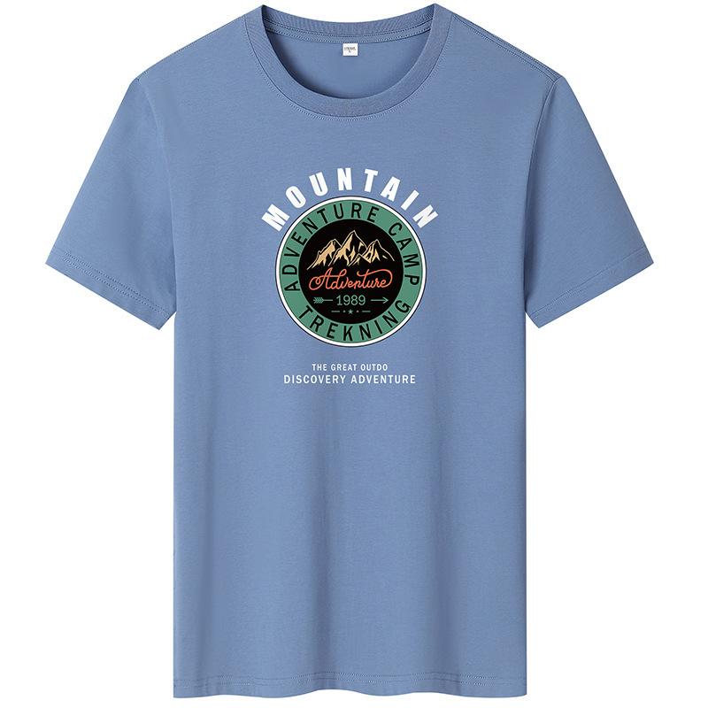 GMXIA Футболка с коротким рукавом из хлопка, мужская модная свободная рубашка с коротким рукавом, с принтом